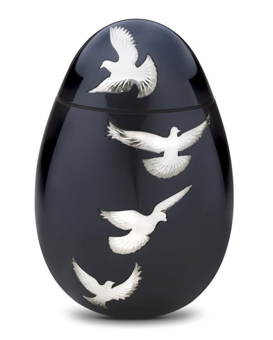 Black Ovoid with Birds of Peace