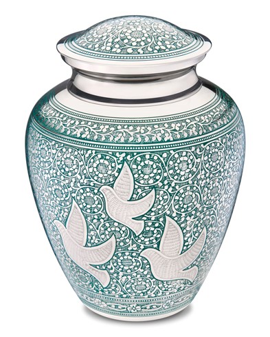 Green and Silver with Birds of Peace